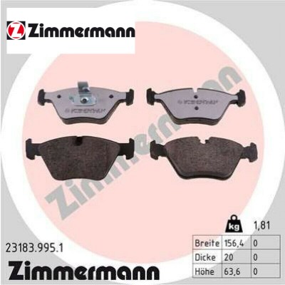 Zimmermann Front Brake Pads for BMW Cars
